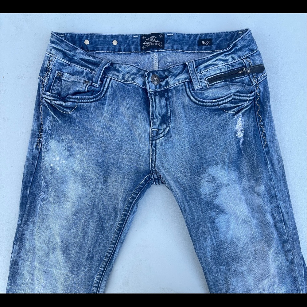 Express Rerock Jeans Flare Zip Pocket